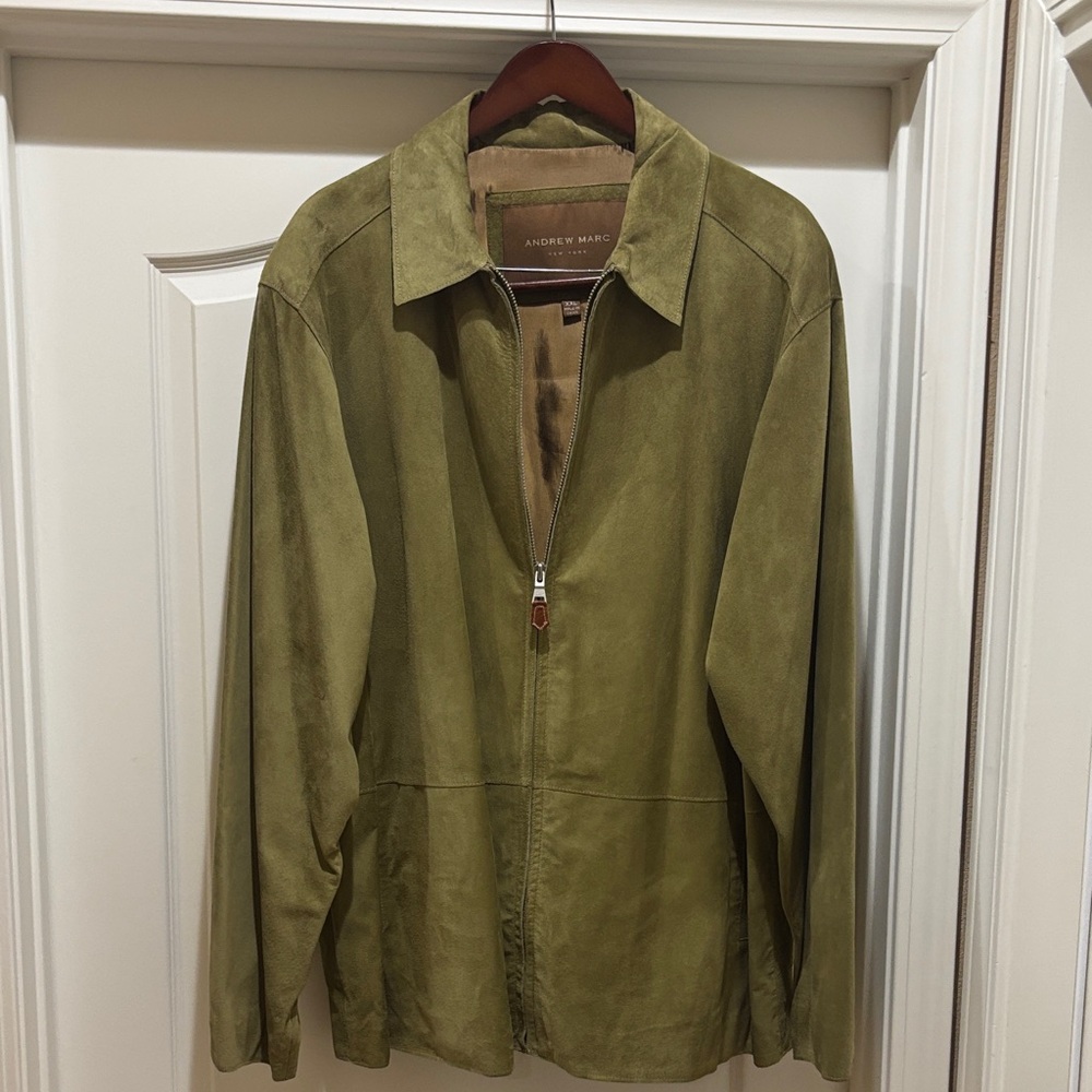 Andrew Marc Men's Green Suede Jacket